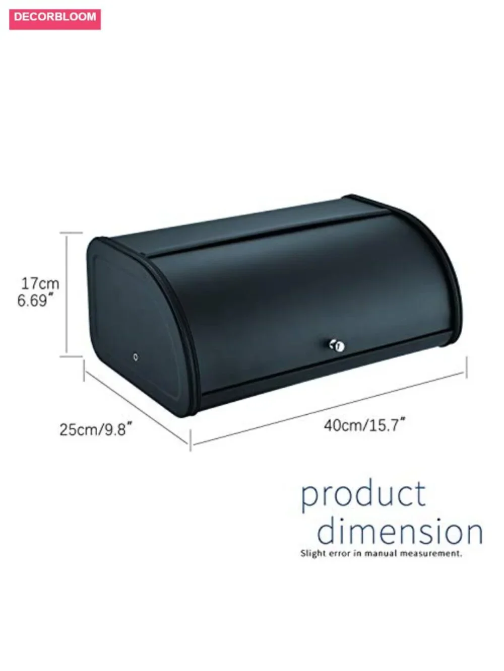Stainless Steel Bread Box with Roll Up Lid for Kitchen Counter Storage, Bread
